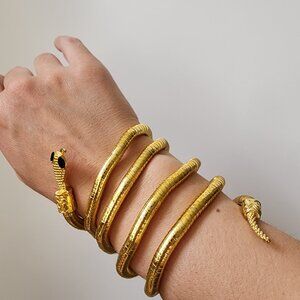 NWT Gold Snake Necklace or Snake Bracelet or Snake Hair Crown Bendable